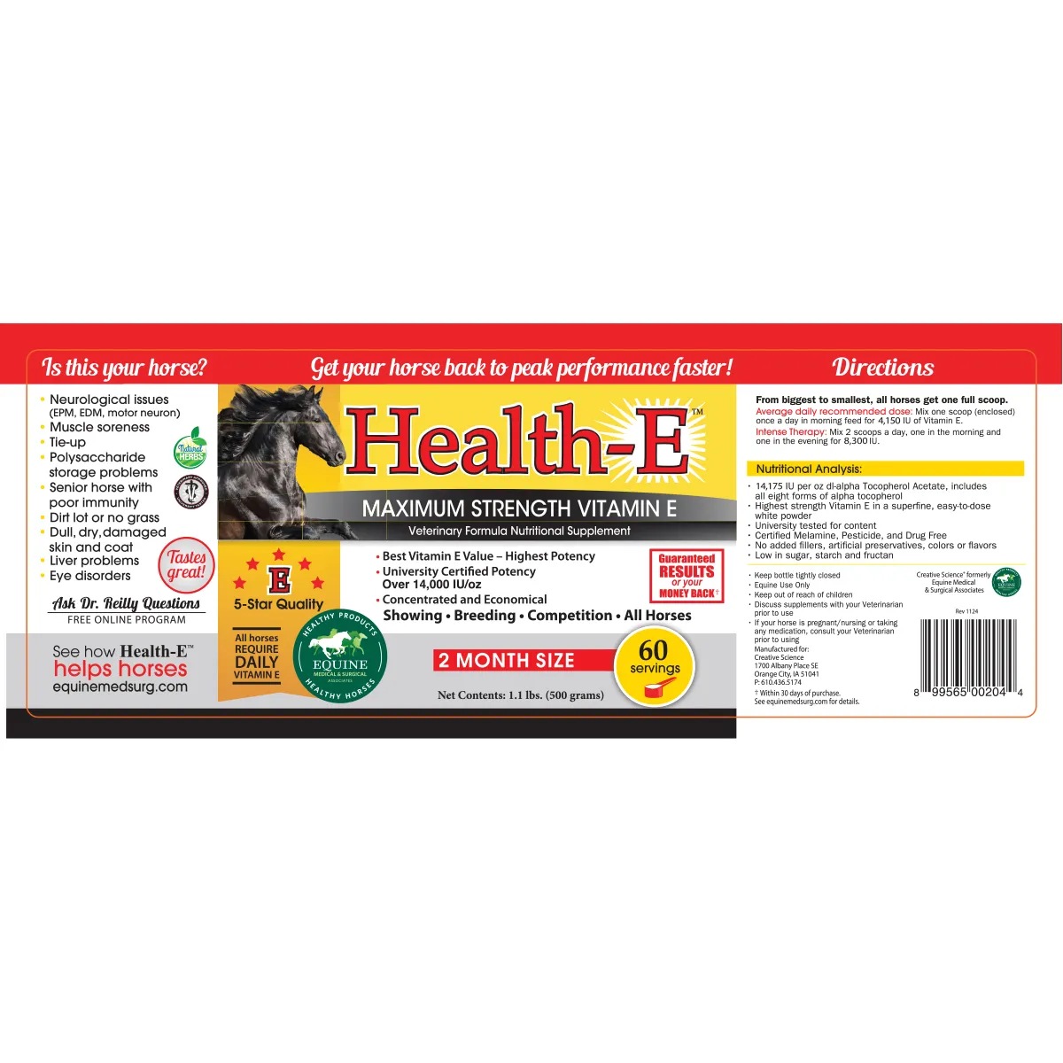 Health-E Maximum Strength Vitamin E Horse Supplement - Image 3
