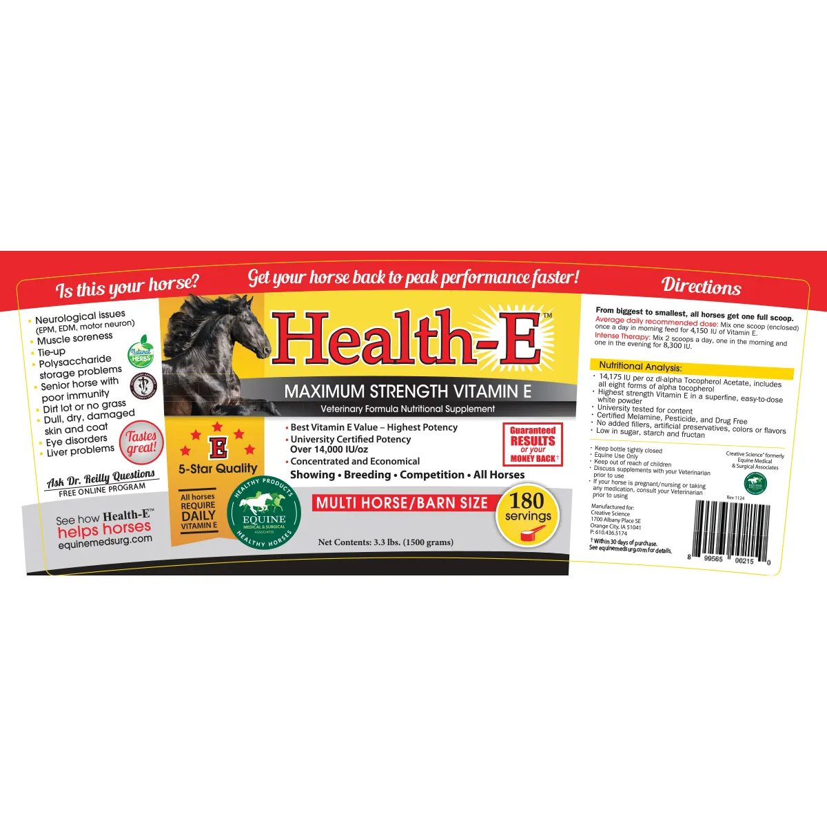 Health-E Maximum Strength Vitamin E Horse Supplement - Image 4
